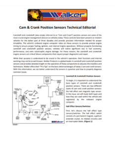 Camshaft and Crankshaft Position Sensors - Walker Products