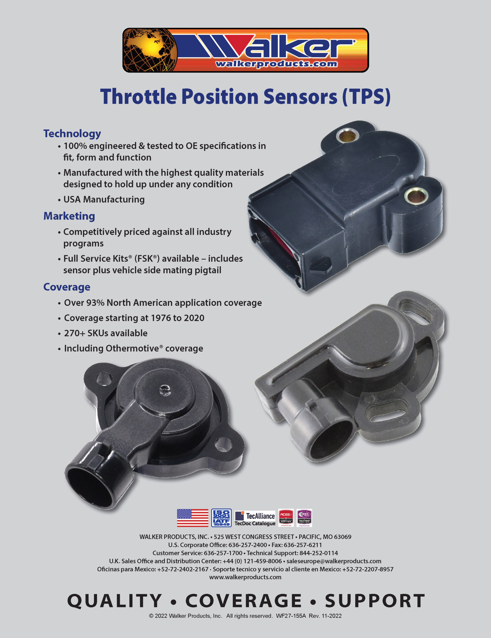 Throttle Position Sensors - Walker Products